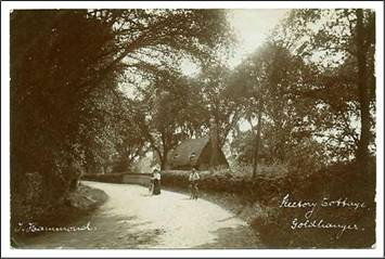 Maldon Rd, Rectory cottage with cyclists